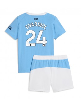 Manchester City Josko Gvardiol #24 Dječji Domaci Dres kompleti 2025-26 Kratak Rukavima (+ kratke hlače)